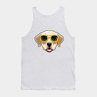 Golden Retriever Wearing Yellow Sunglasses Labrador Puppy Tank Top